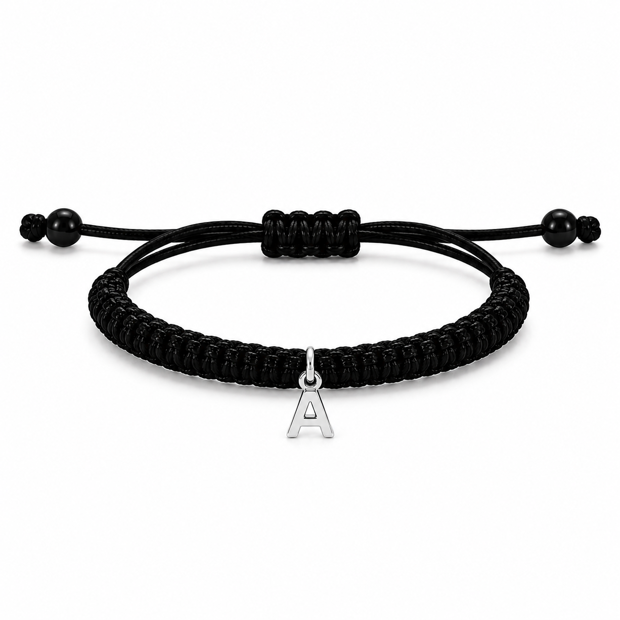 Pulsera macramé personalizable con letra de oro rosa de 18k - Imagen 6
