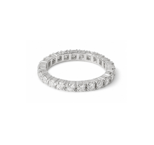 Anillo de compromiso de oro blanco con diamantes de 1,12Q