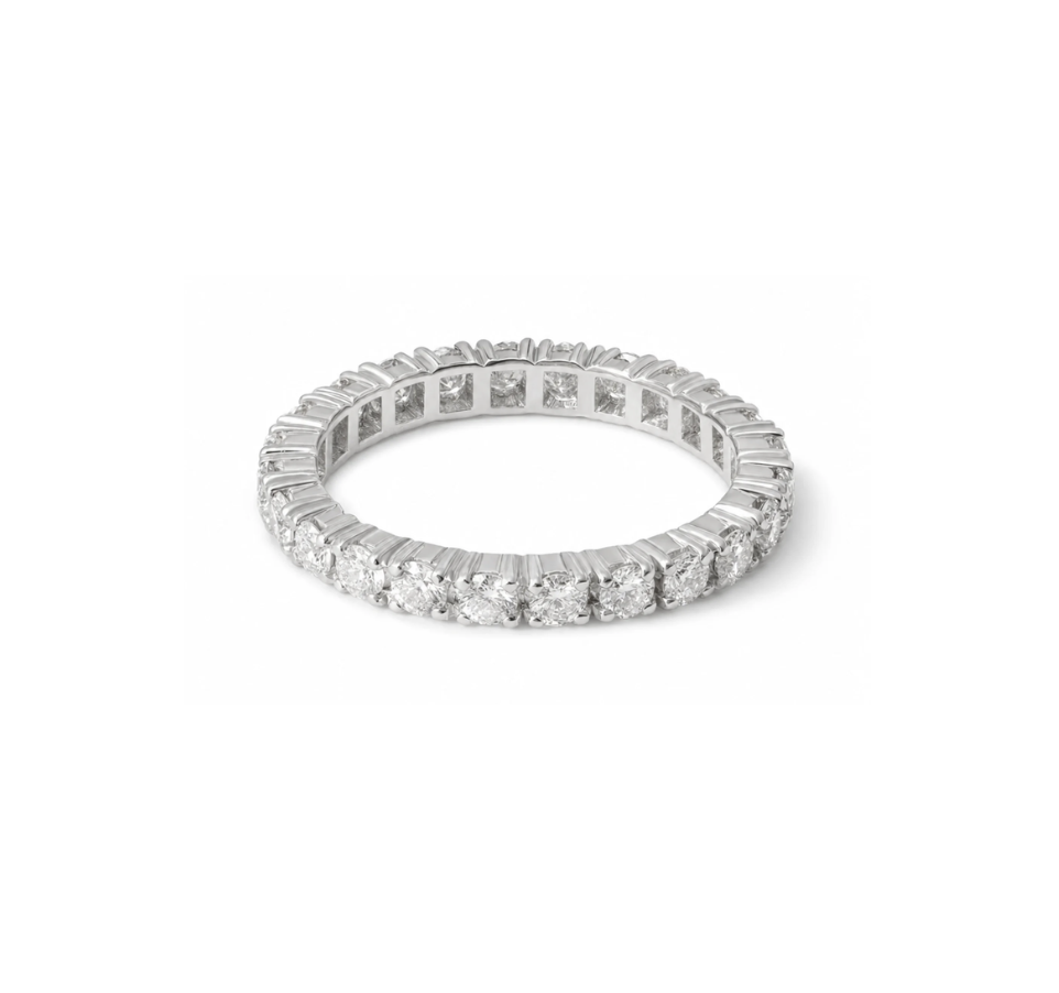 Anillo de compromiso de oro blanco con diamantes de 1,12Q