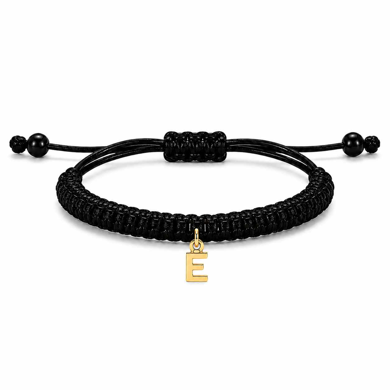 Pulsera macramé personalizable con letra de oro rosa de 18k - Imagen 5