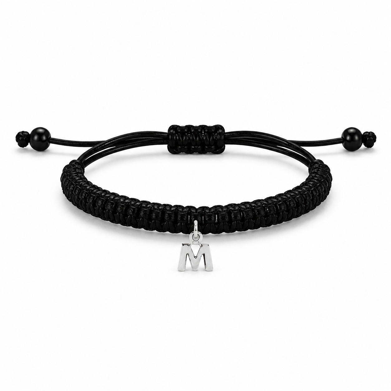 Pulsera macramé personalizable con letra de oro rosa de 18k - Imagen 7