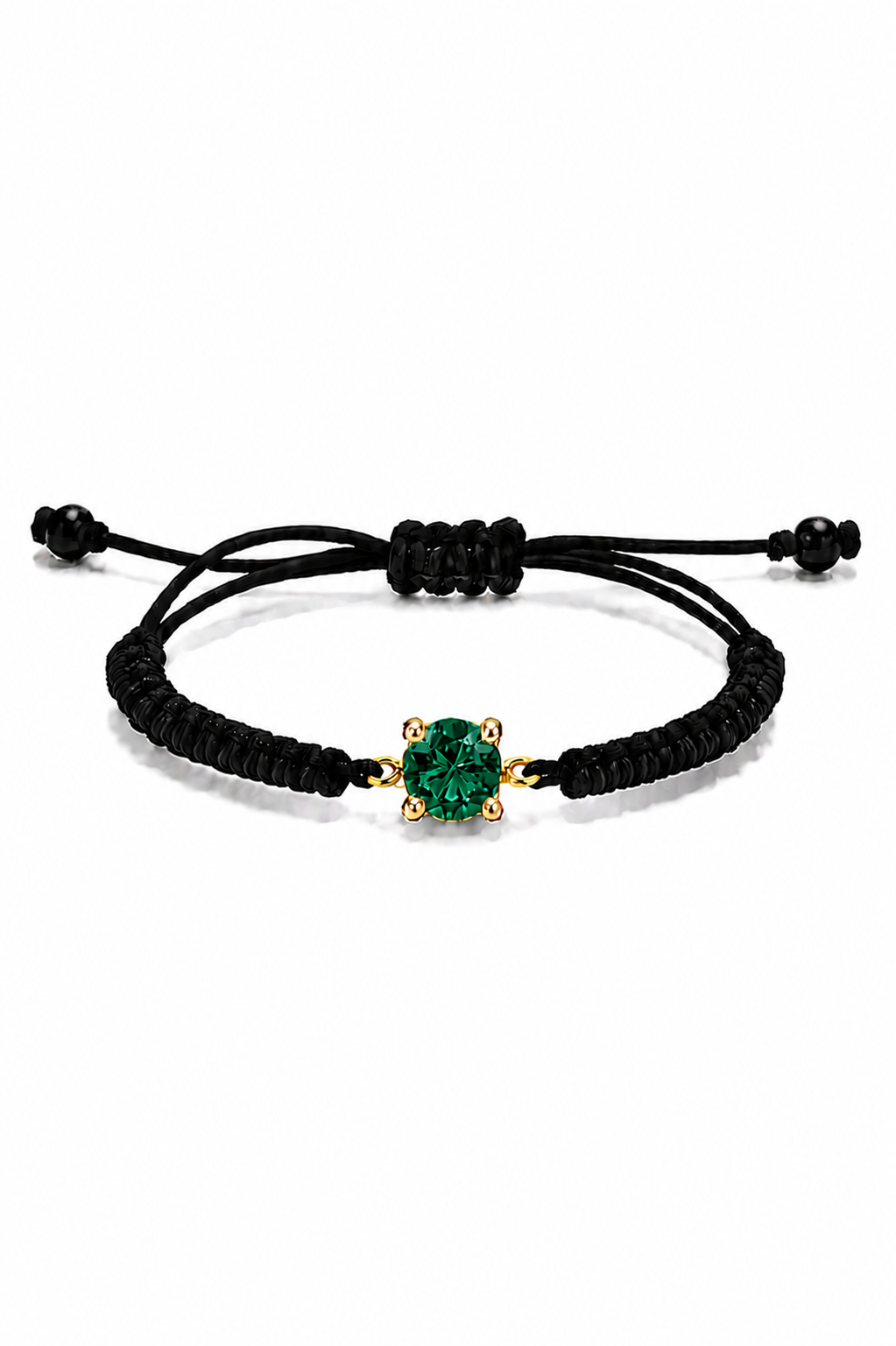 Polsera d'or groc de 18k amb macramé i cironita de color