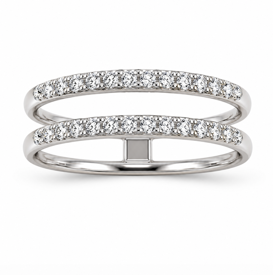 Anell modular or blanc 18k aiguamarina i diamants - Imatge 3