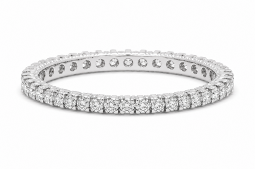 Alianza completa de diamantes talla brillante oro blanco