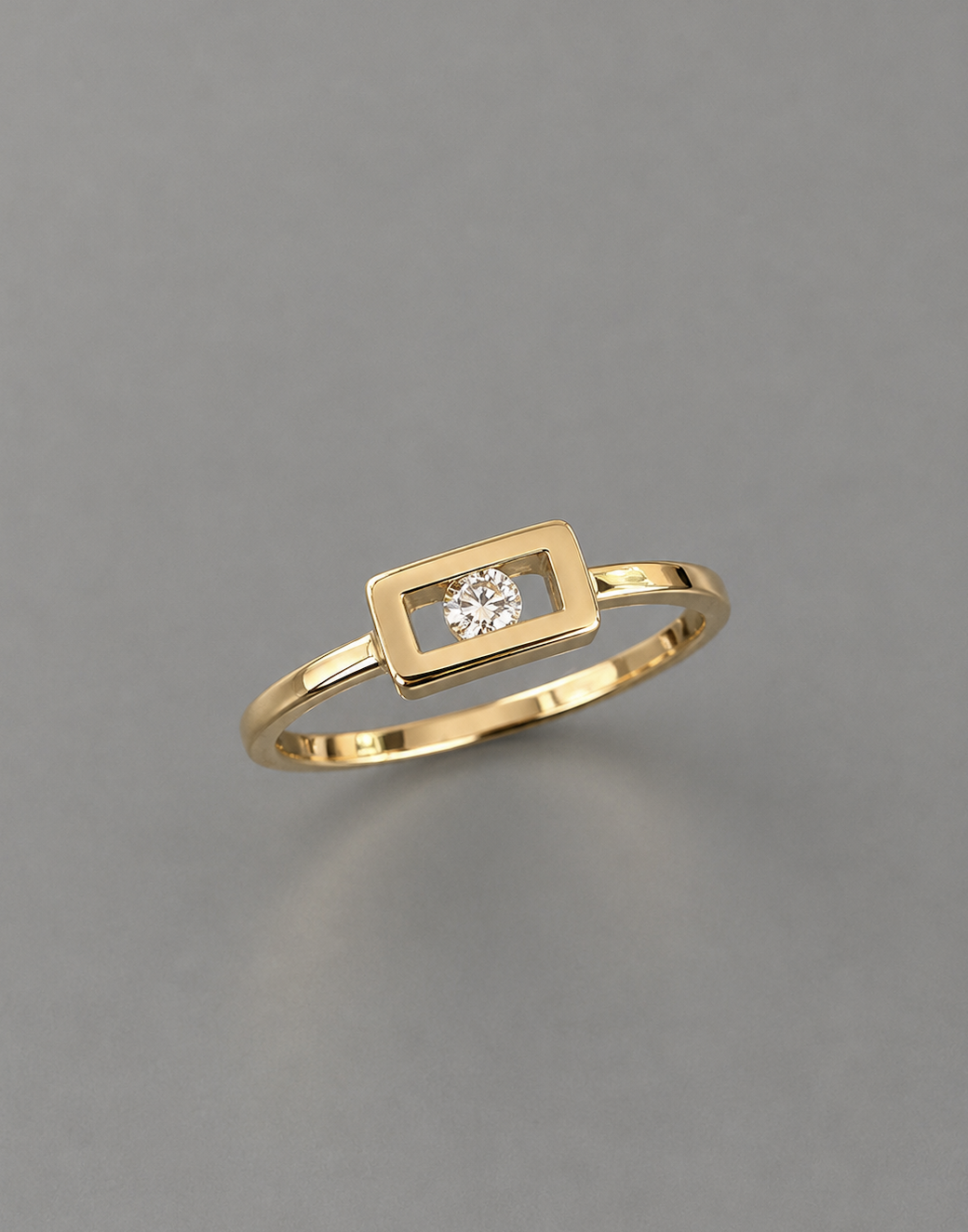 Anell d'or groc 18k amb diamant talla brillant - Imatge 2